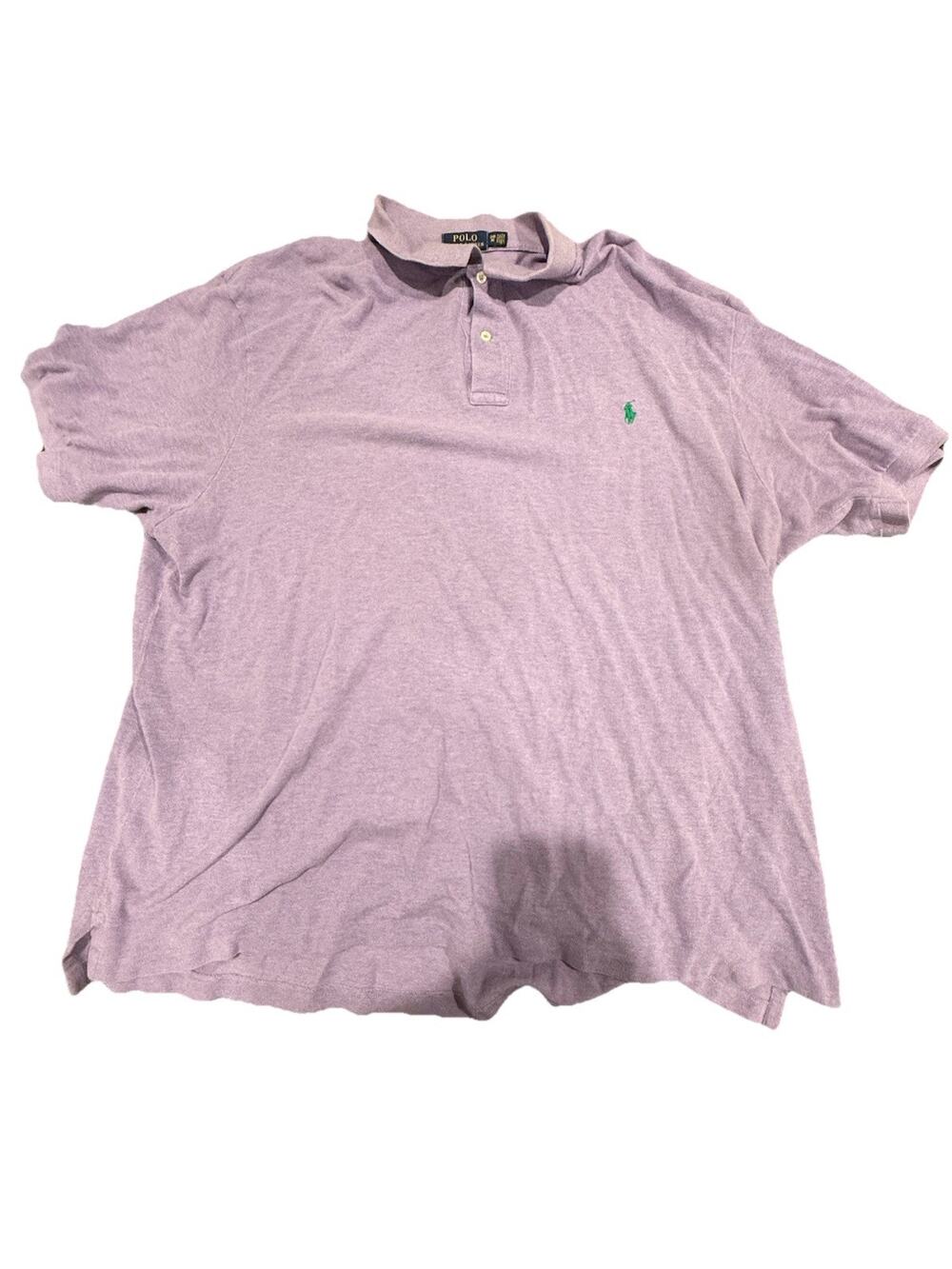 Polo Ralph Lauren Men’s 2XL Big Gray Short Sleeve Polo Shirt Pony Logo Cotton